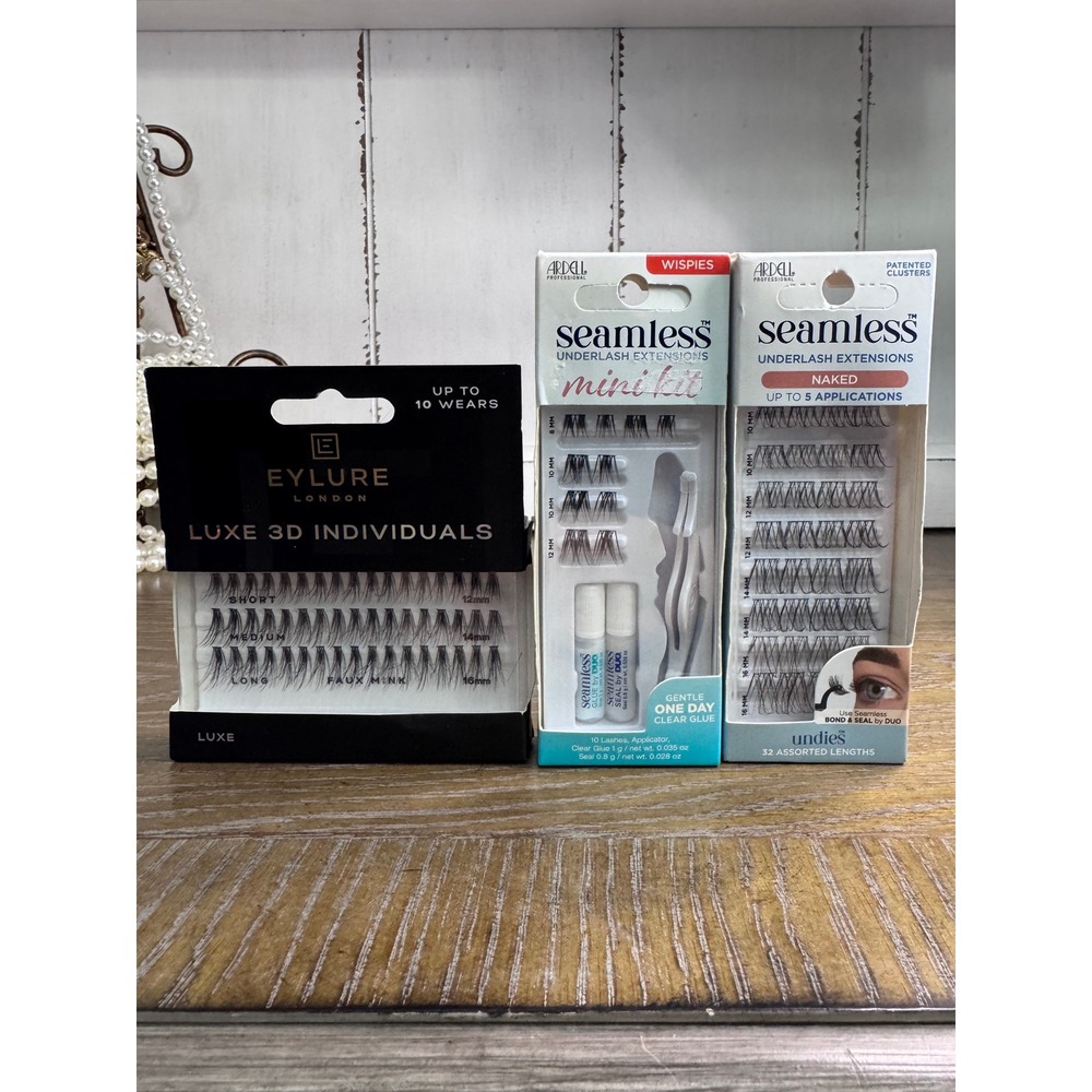 Ardell Seamless Underlash Extensions & Eylure Luxe 3D Individuals Lash Bundle
